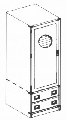 Armadio 1 anta oblò + 2 cassetti dx/sx