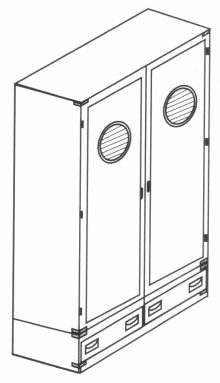 Armadio 2 ante oblò con 2 cassetti